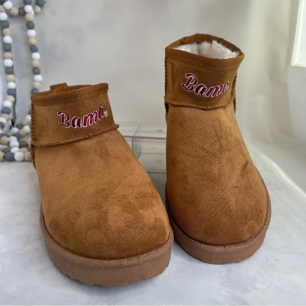 Foco Brown Boots with White Fur Lining women size 6